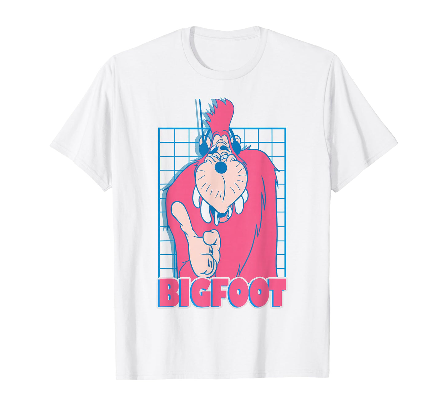 Disney A Goofy Movie Retro Vintage Neon Bigfoot Grid T-Shirt