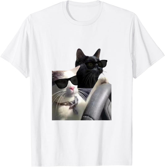 Funny cats driving a car T-Shirt