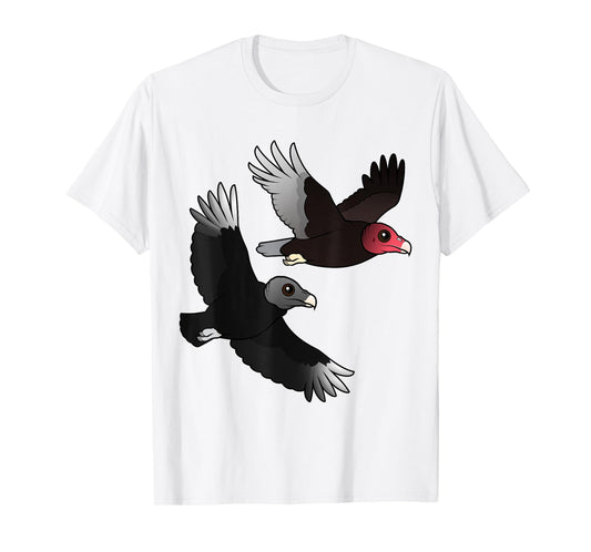 America's Vultures Cute Cartoon Turkey & Black Vulture Birds T-Shirt