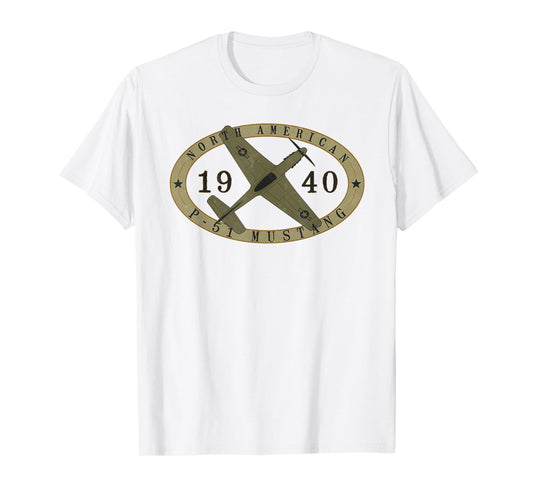 Designed For Flight P-51 Mustang Vintage WWII Warbird Airplane Pilot T-Shirt - Men's Red Cotton Blend Classic Fit Short Sleeve T-Shirt - Small