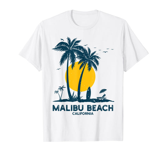 Malibu California Beach Summer Vacation Souvenir California T-Shirt for Men Women Girls Kids