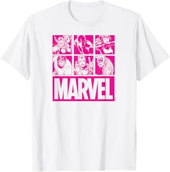 Marvel - Pink Character Grid Valentine's Day T-Shirt