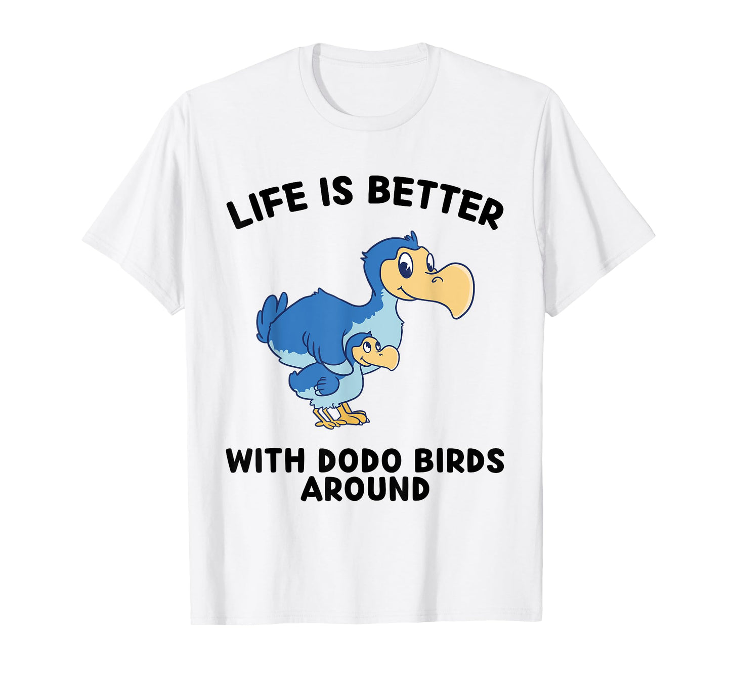 Dodo Birds Life Is Better With Dodo Birds Around T-Shirt - Unisex-Kids Anime Dodo Birds T-Shirt - Grey - Small - Crew Neck - Short Sleeve - Cotton Blend, Polyester