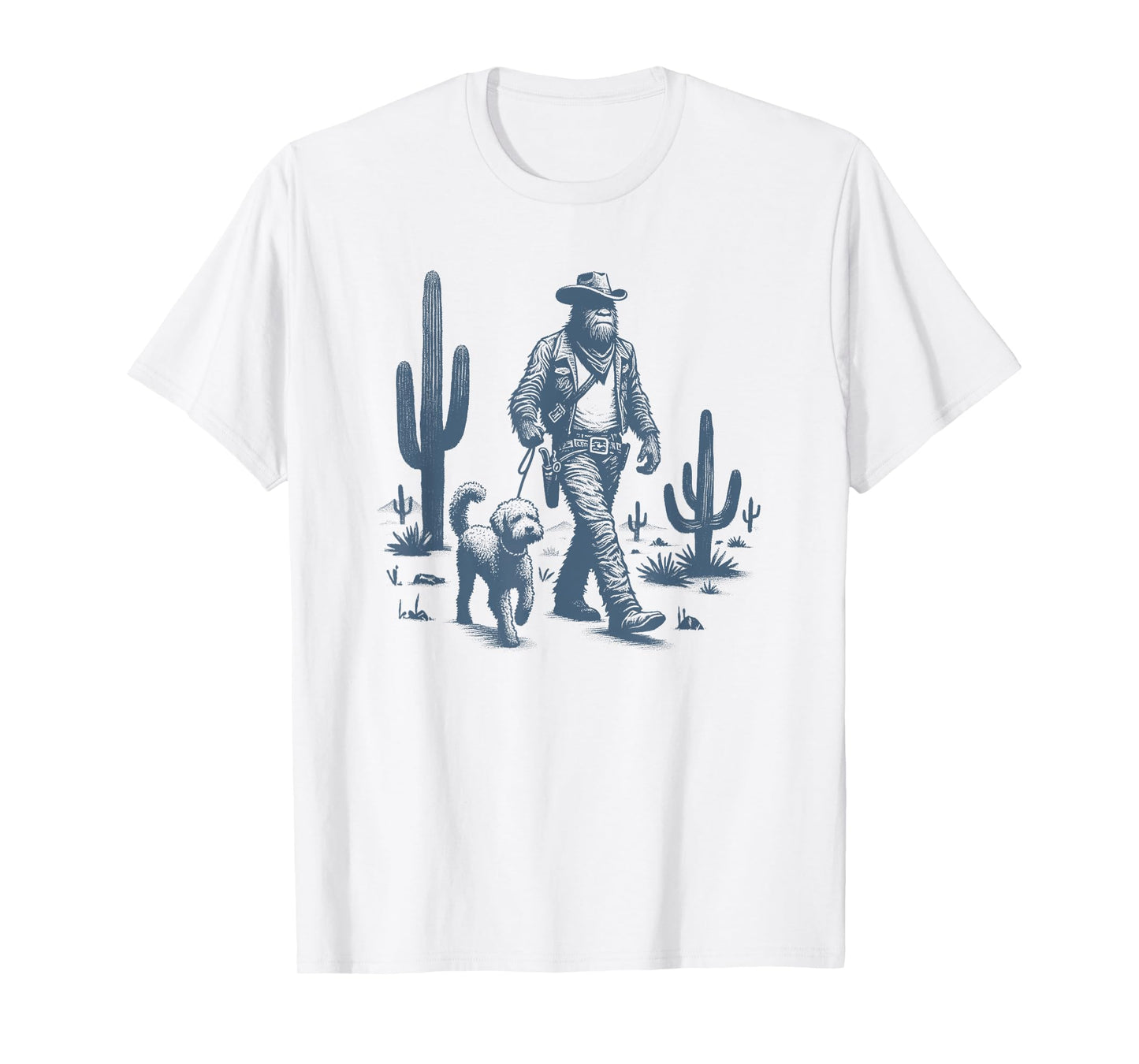 Goldendoodle Bigfoot Western Cowboy Dog Lover T-Shirt