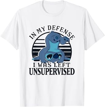 Disney Lilo & Stitch I Was Left Unsupervised Retro Stripes T-Shirt
