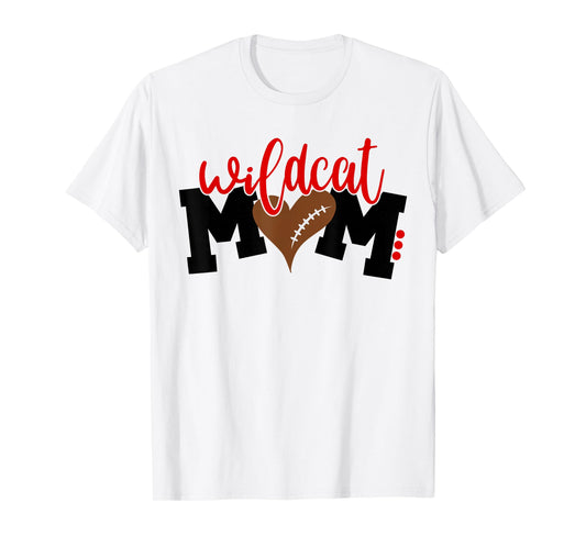 Wildcat Football Mom, Heart Football Men Women T-Shirt