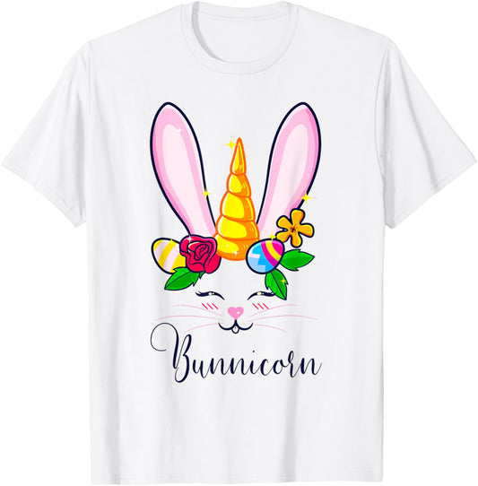 Bunnicorn Easter Bunny Unicorn Rabbit Cute Women Kids Girls T-Shirt