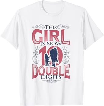 Horse Birthday Girl 10th Birthday T-Shirt