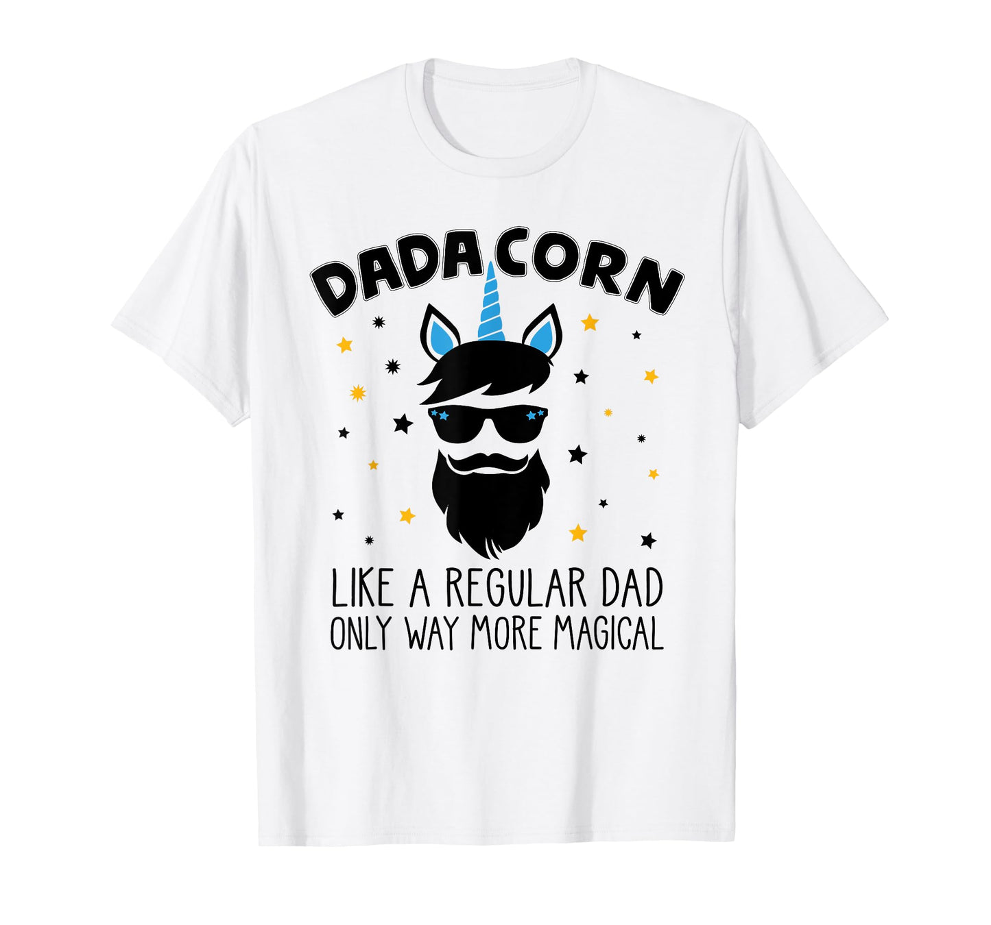 Dadacorn Gift Father's Day Daddy Beard Graphic Dad Unicorn T-Shirt