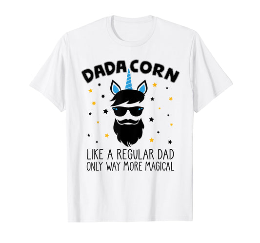 Dadacorn Gift Father's Day Daddy Beard Graphic Dad Unicorn T-Shirt