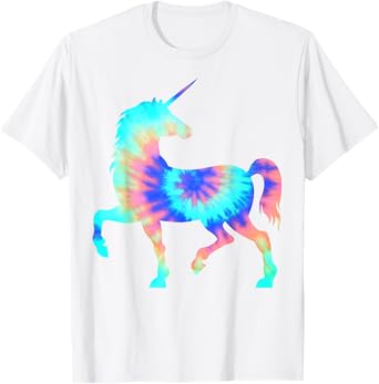 Tie Dye Unicorn Shirt | Colorful Tye Dye Horse Horn T-Shirt T-Shirt