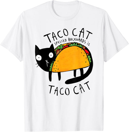 Tacocat Spelled Backwards Funny Taco Cat Cinco De Mayo Kids T-Shirt