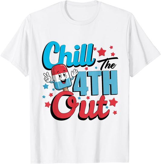 Retro Chill The 4th Out Patriotic Ice Cream July Fourth T-Shirt