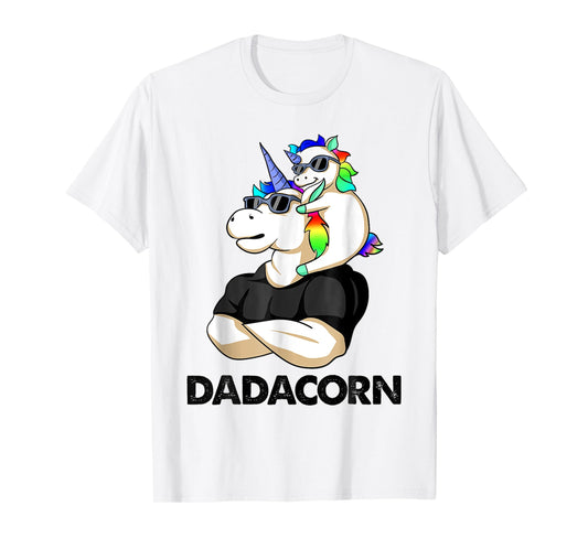 Dadacorn Unicorn Dad and Baby Christmas Papa Father's Day T-Shirt