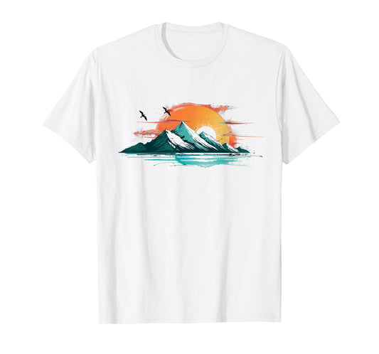 Abstract Mountain Landscape at Sunset T-Shirt