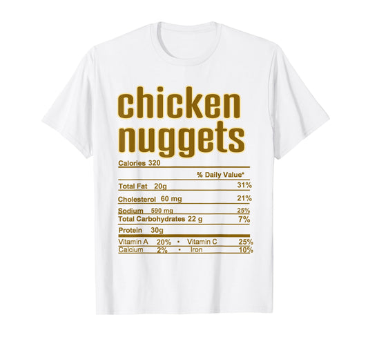 Thanksgiving Christmas Chicken Nuggets Nutrition Fact T-Shirt