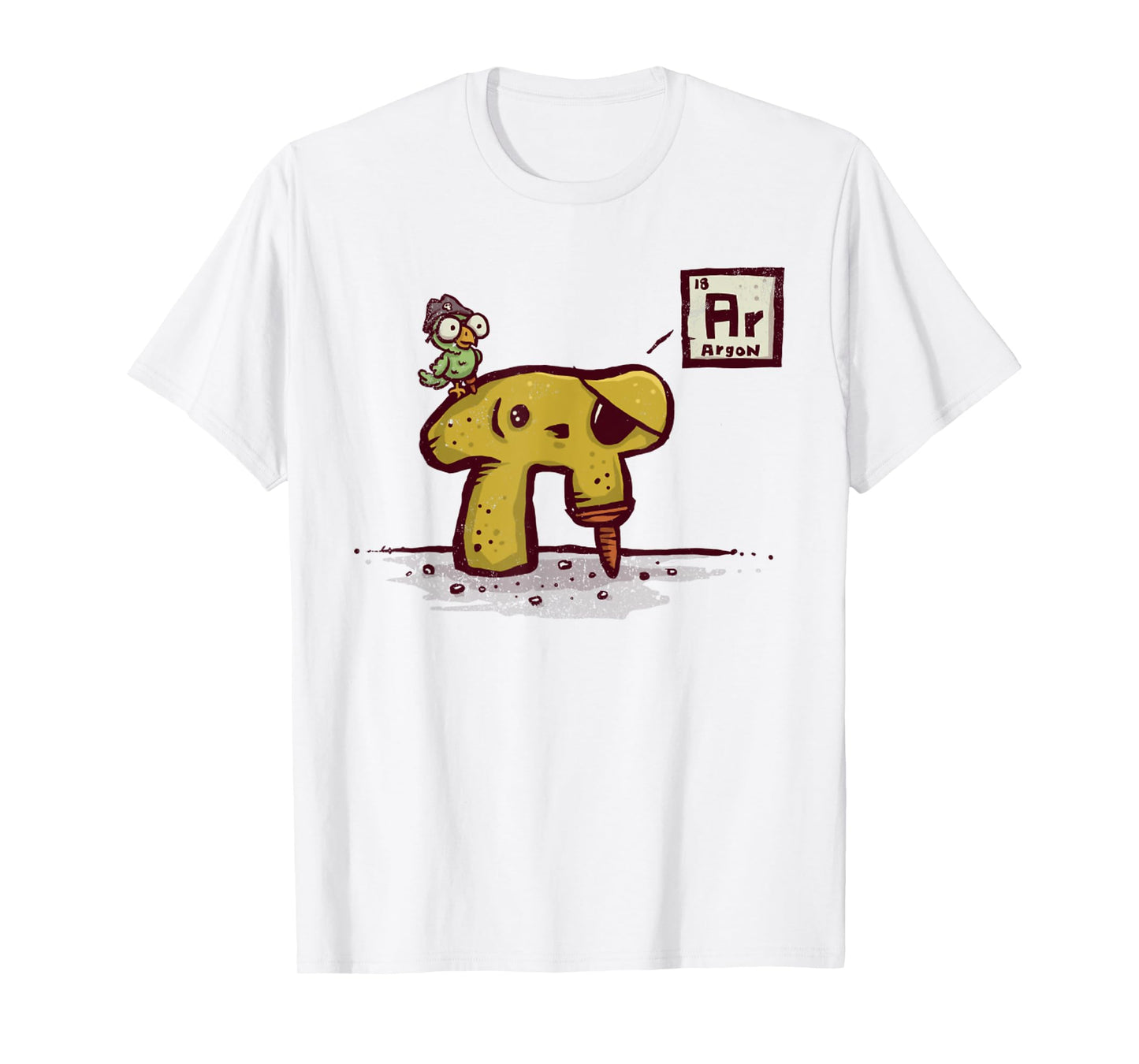 Nerdy Pi Rate Vintage Pirate Bird Periodic Table Math Joke T-Shirt
