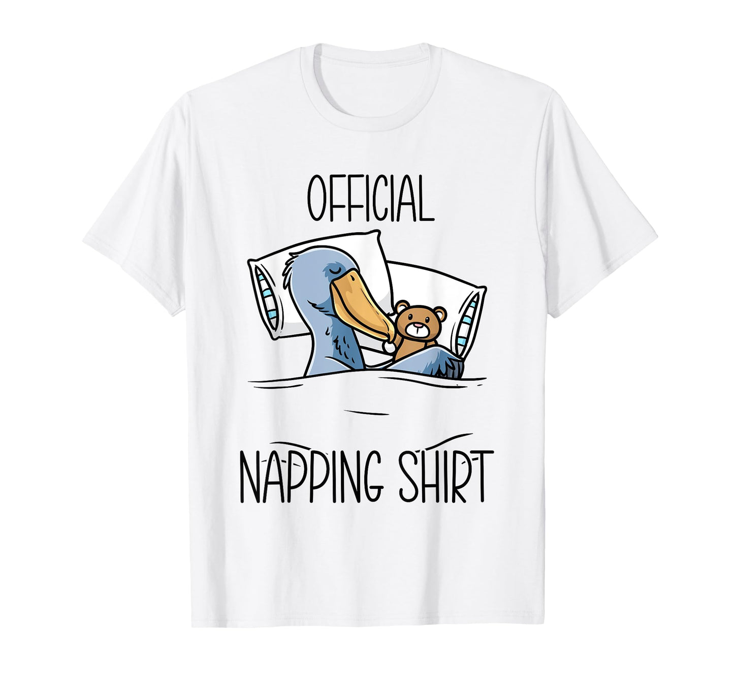 Sleeping Shoebill Bird Hoe-billed Stork With Stuffed Animal T-Shirt