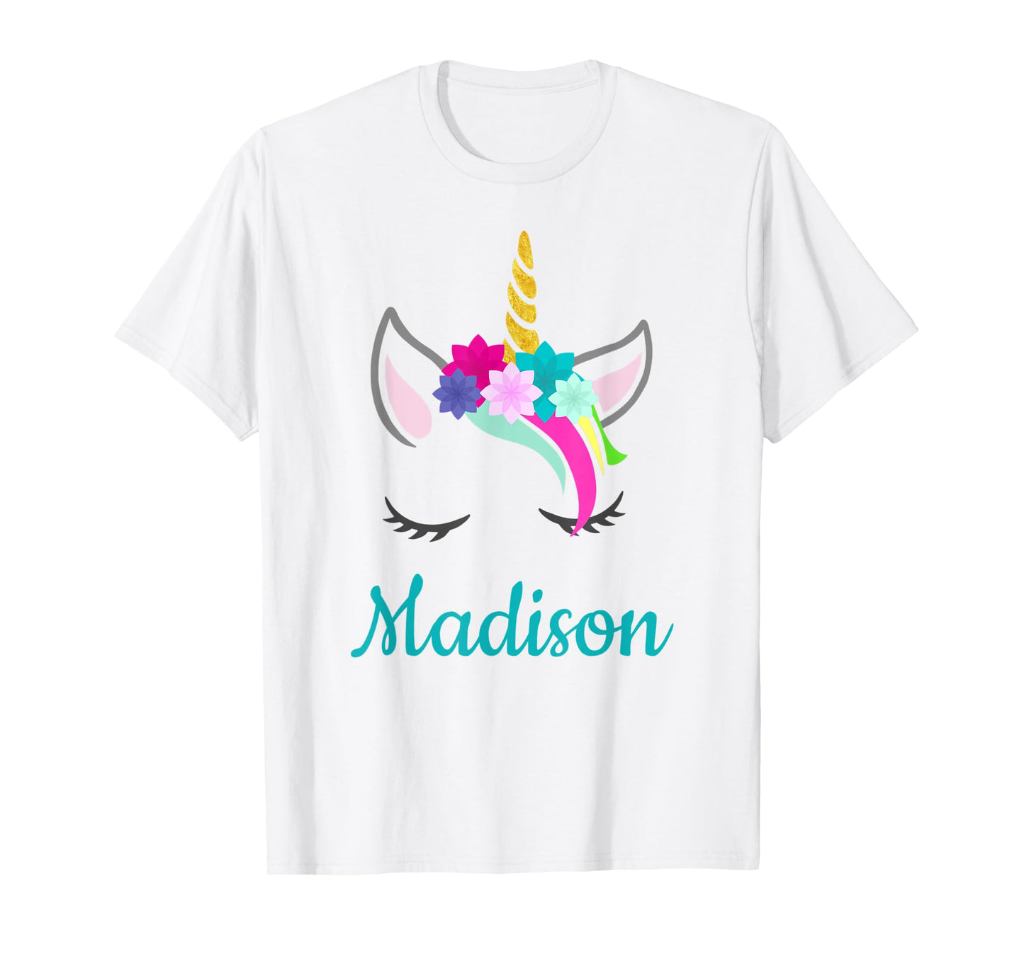 Madison Rainbow Unicorn Name T-Shirt
