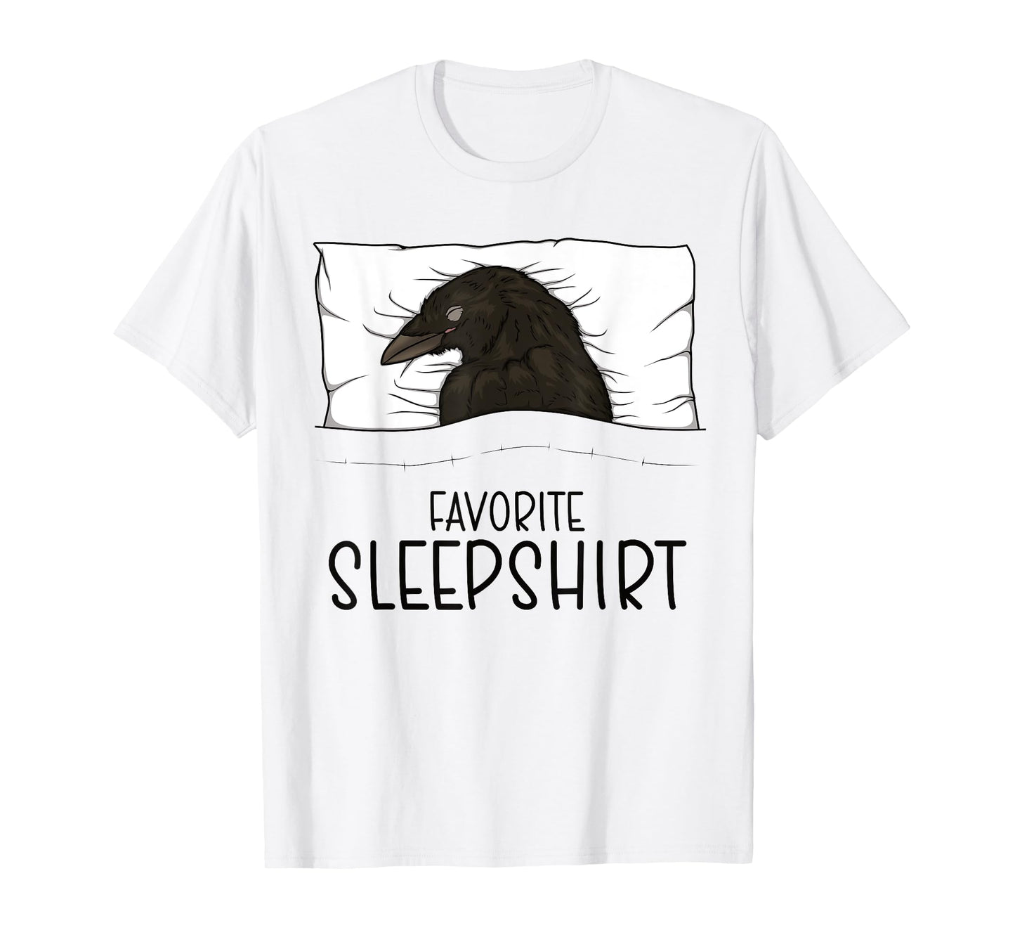 Favorite Sleepshirt Crow, Napping Raven Pajama T-Shirt