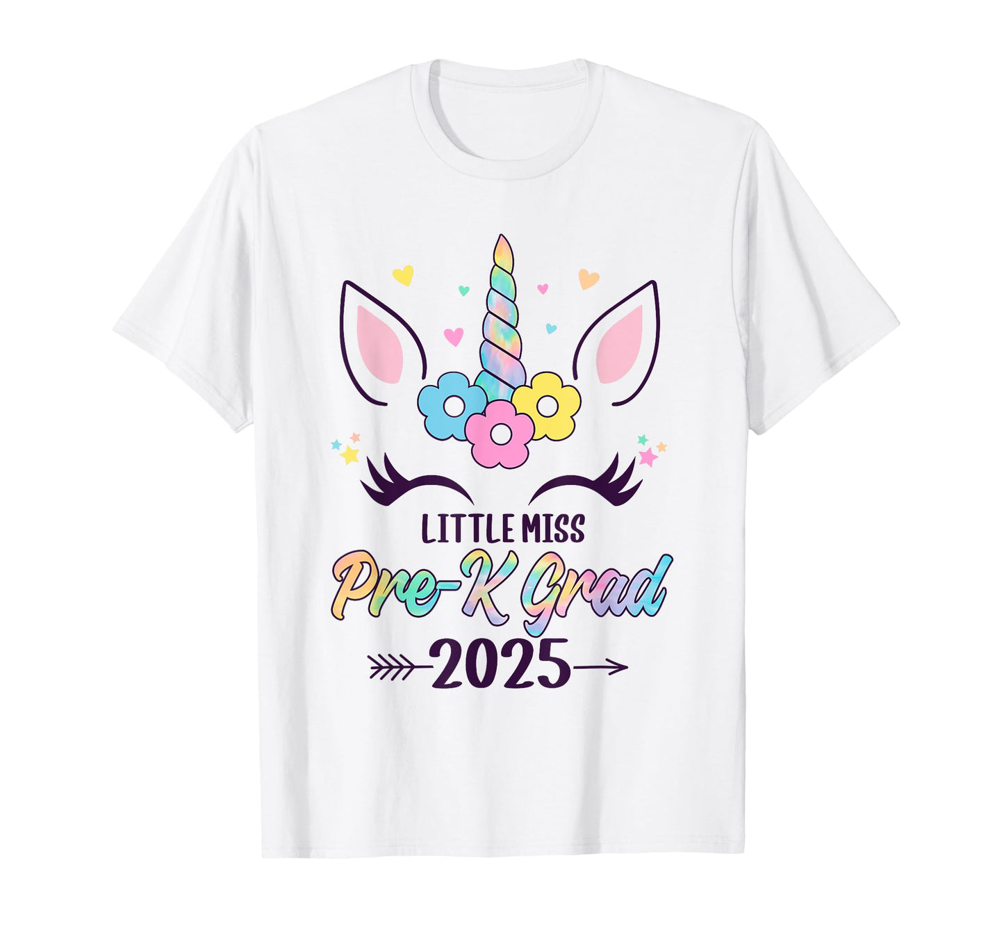 Little Miss Pre-K Grad 2025 Preschool Graduation Girls Kids T-Shirt