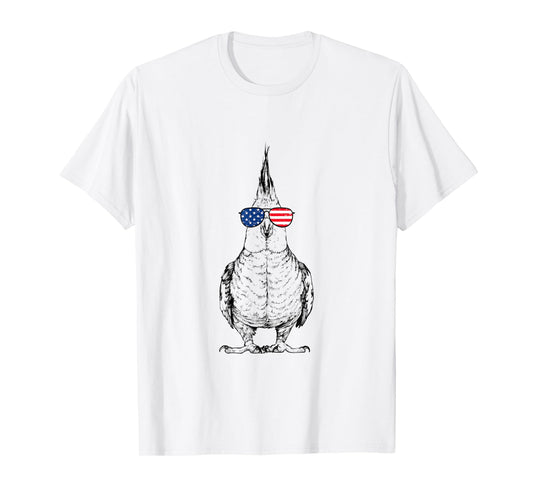 4th of July Cockatiel Bird Patriotic USA Sunglasses American T-Shirt