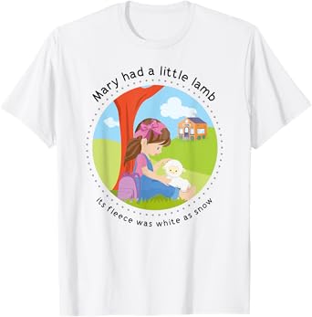 Mary had a Little Lamb English Nursery Rhyme Theme T-Shirt T-Shirt