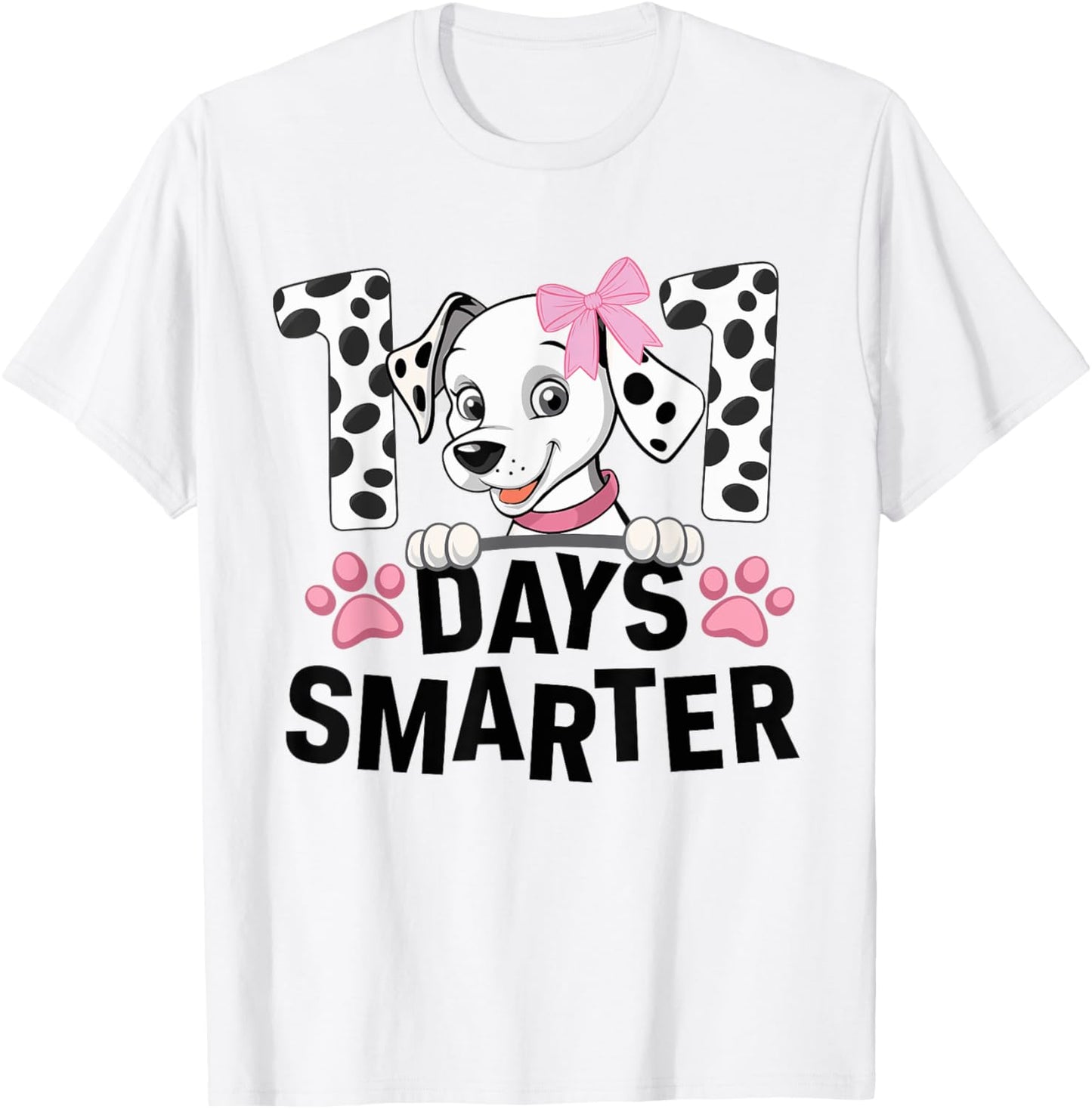 100 Days Smarter Dalmatian Dog 100 Days Of School Kids Boys T-Shirt