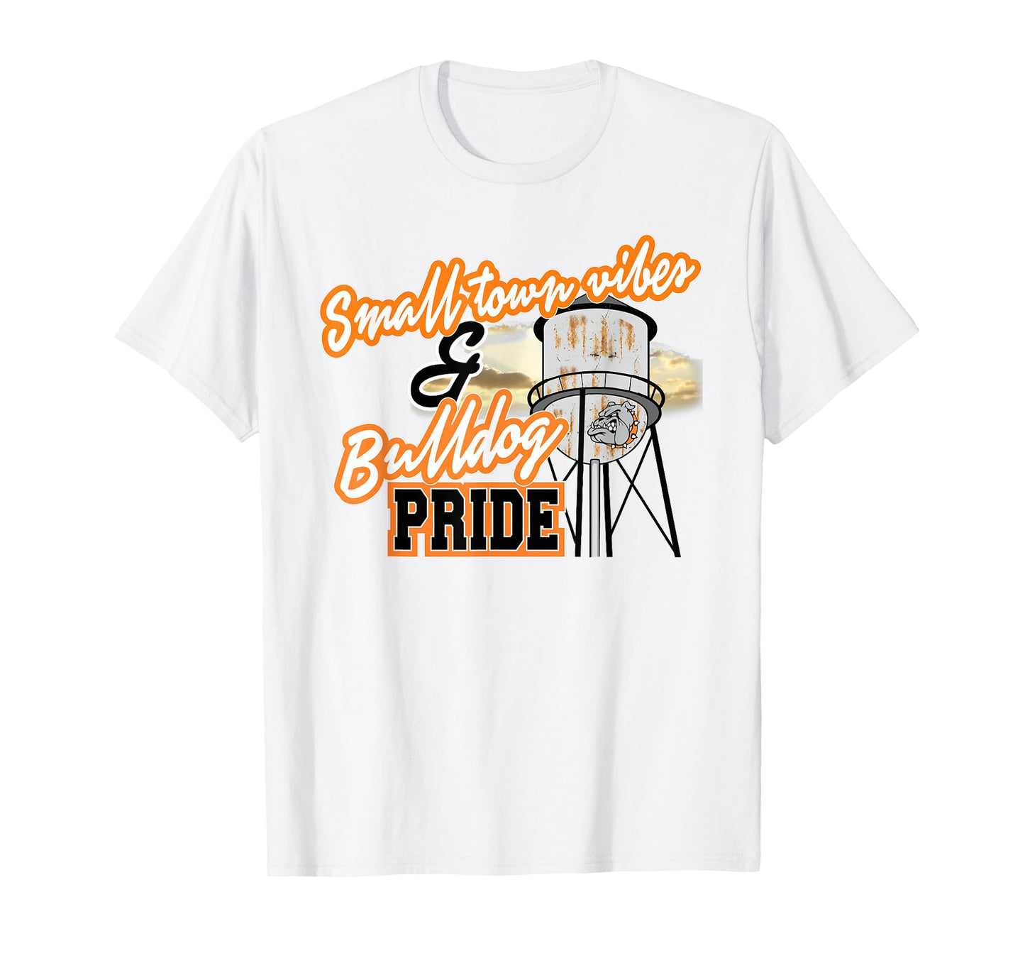 Small Town Vibes Bulldog Pride Orange Bulldogs School Spirit T-Shirt