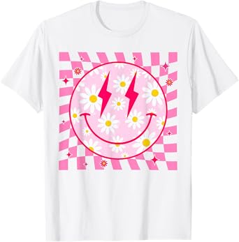 Happy Face Daisy Flower Shirt Preppy Aesthetic Smile Face T-Shirt