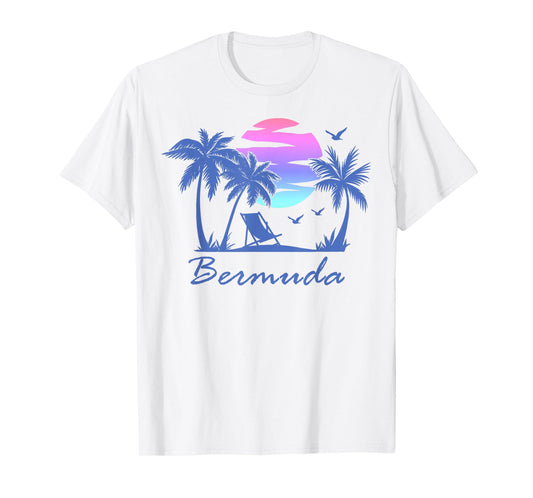 BERMUDA Beach Vacation Trip Retro Vintage Sunset Graphic T-Shirt for Men Women Girls Kids