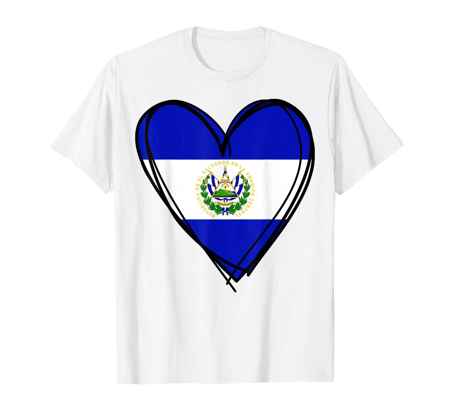Proud Salvadoran Boy Girl Mommy Hello El Salvador Flag Heart T-Shirt