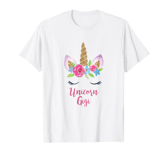 Gigi Unicorn Mama Costume Grandma Cutest Birthday Princess T-Shirt