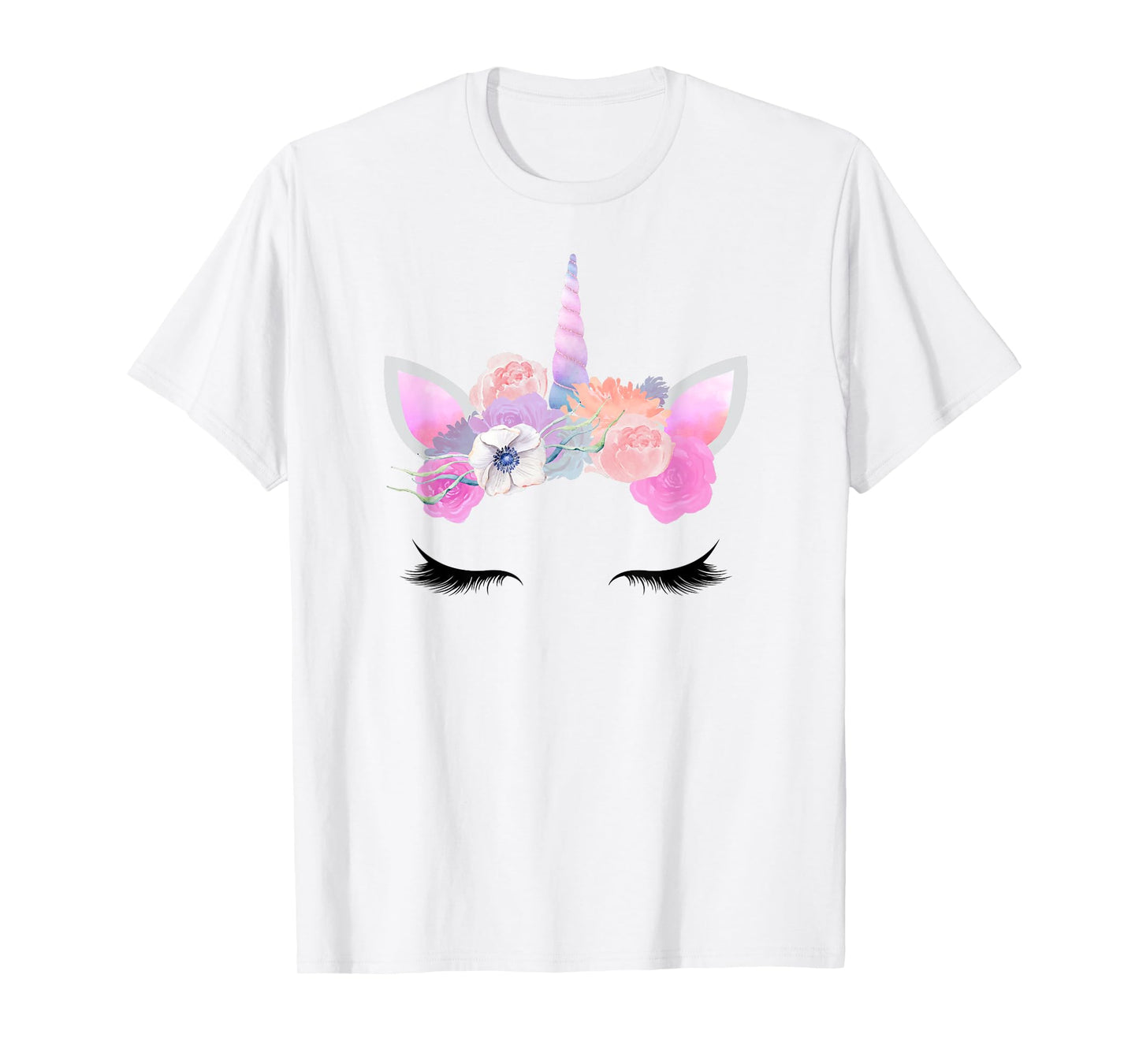 Pink Unicorn Halloween Costume Face Unicorn Birthday Party T-Shirt
