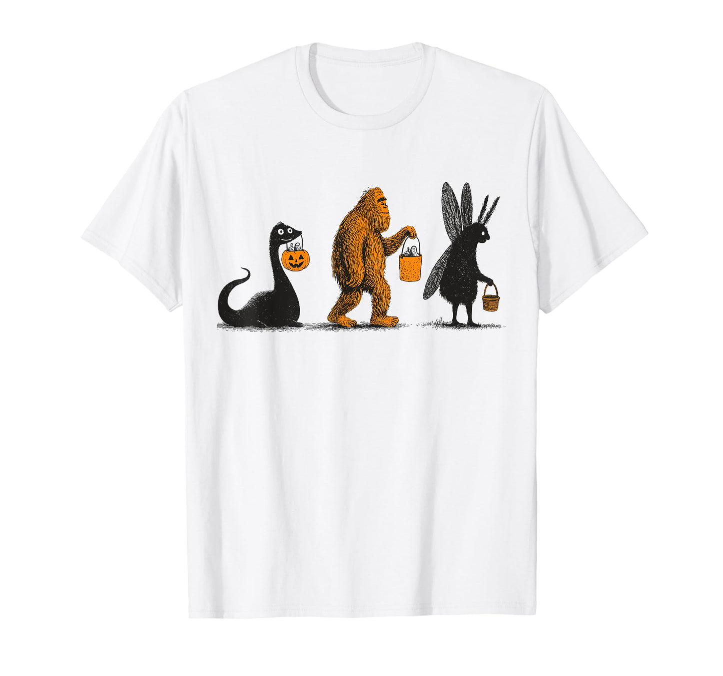 Cryptids Halloween Bigfoot Mothman Loch Ness Monster T-Shirt