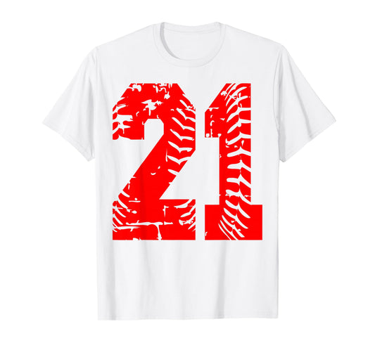 Number 21 Red Xmas Group Matching Christmas Birthday Funny T-Shirt