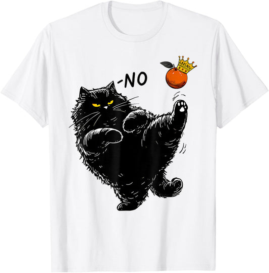 The FreedomVoiceNo Kings Funny Black Cat Political Statement T-Shirt