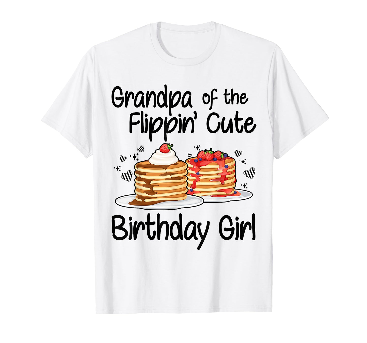 Breakfast Themed 1st Birthday Flippin Cute Pancakes Grandpa T-Shirt