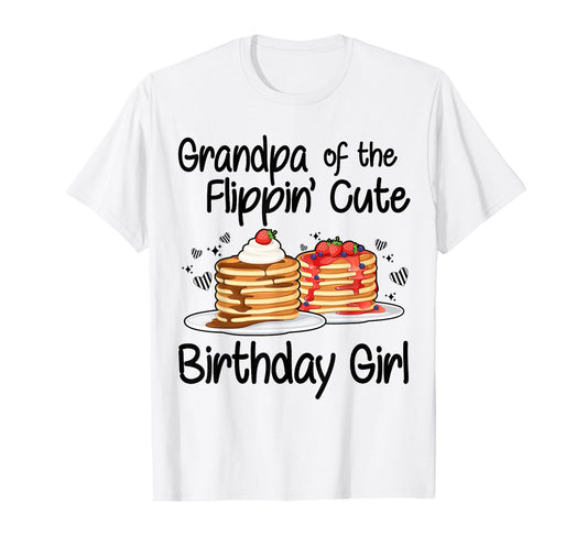 Breakfast Themed 1st Birthday Flippin Cute Pancakes Grandpa T-Shirt