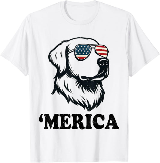 golden retriever 4th of july 'merica T-Shirt