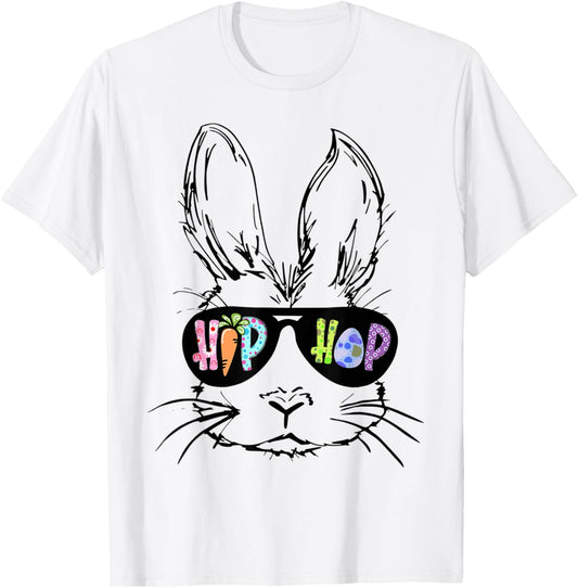 Hip Hop Bunny With Sunglasses Easter Hippity Rabbit Funny T-Shirt