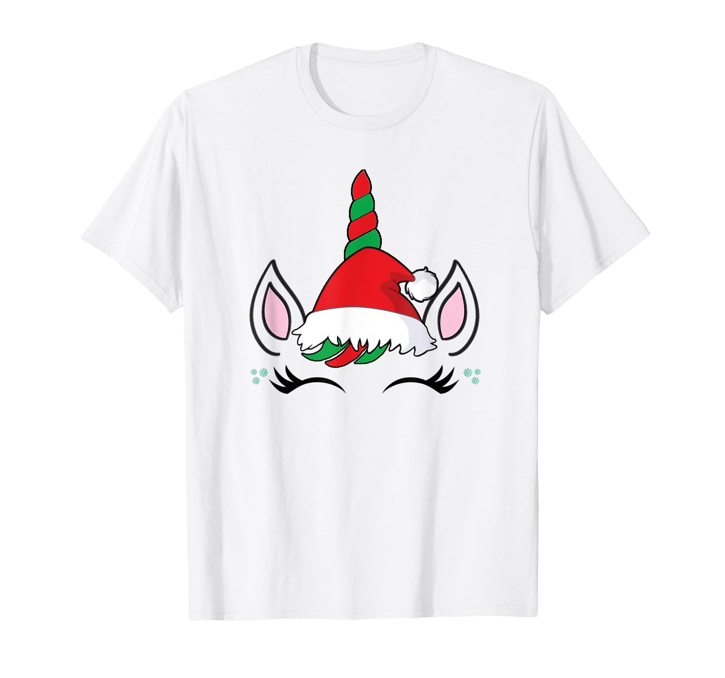 Unicorn Christmas Shirt for Girls Unicorn Santa Face Girls T-Shirt
