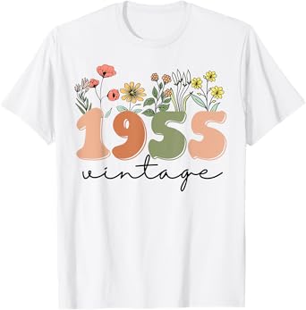70 Years Old Vintage 1955 70th Birthday Tee Wildflower Women T-Shirt