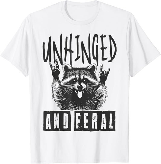 Raccoon Unhinged And Feral Retro T-Shirt