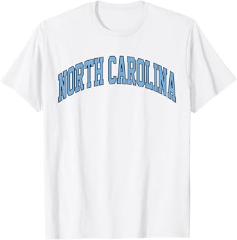 Retro North Carolina Souvenir Simple North Carolina Blue Tee T-Shirt