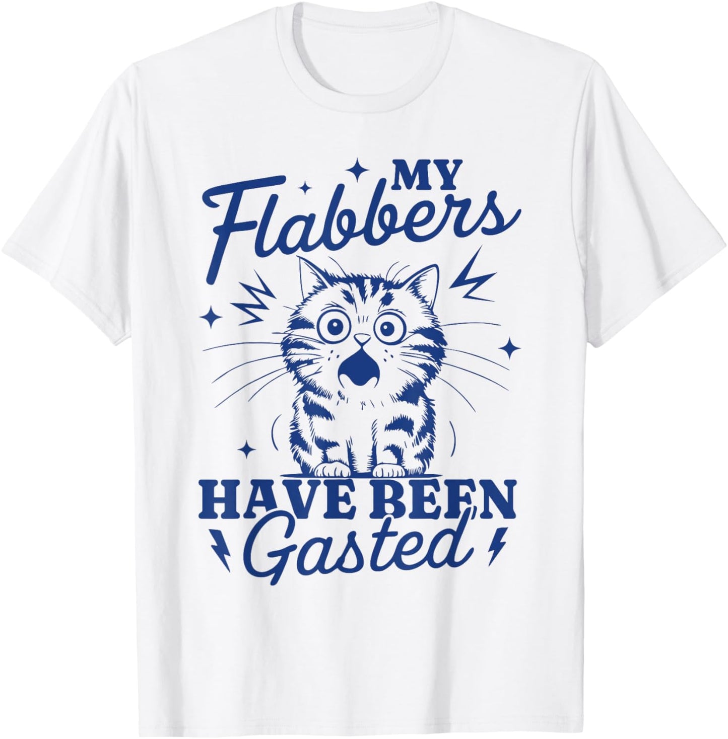 My Flabbers Have Been Gasted Distressed Retro Funny Cat T-Shirt