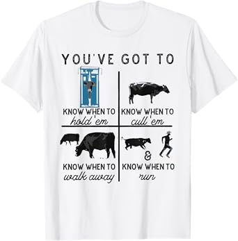 You've Got To Know When To Hold'em Retro Funny Cow Lover T-Shirt