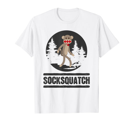 Funny Bigfoot Sighting Sock Monkey Squatch Socksquatch T-Shirt