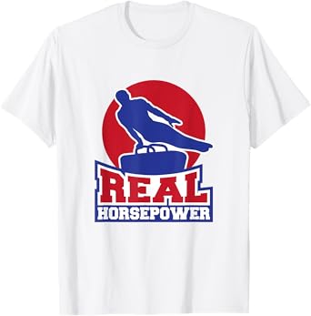 Gymnastic Pommel Horse Spinner, Male Gymnast Real Horsepower T-Shirt