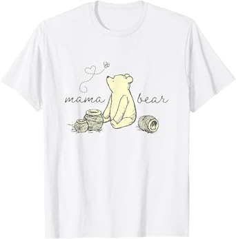 Disney Winnie the Pooh Mama Bear Cute Pooh Big Chest Logo T-Shirt